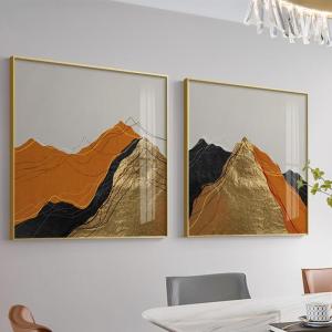 YYBAIO | Abstract Luxury Wall Art Square Orange Decoration