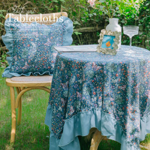 Vintage Blue Countryside Outdoor Tablecloth