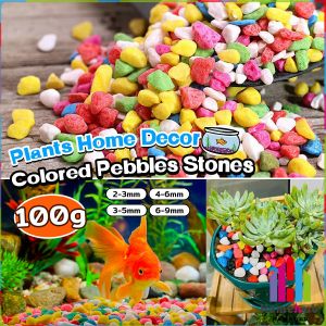 HB 100g Colored Pebbles Stones Aquarium Decoration Artificial Stone Home Decor