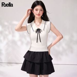 puella | Contrast Color Peter Pan Collar Preppy Fitted Short T-Shirt