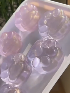 Cartoon Pearl Cat Claw Squeeze Pinching Transparent Toy Cute Cat Slow Rebound Kids Decompression Toy Stress Release
