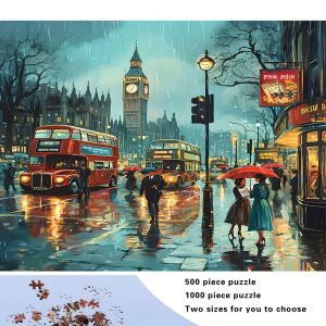 Rainy Europe Old Town Street Jigsaw Puzzle 500 1000pcs For Adult Relaxing Family Game Best Gift For Birthday Christmas Halloween