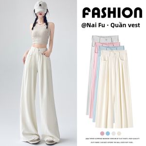 La Chapelle | Quần Linen Xếp Ly Cao Thắt Dây Mùa Hè Màu Xanh