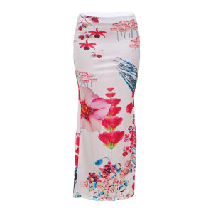 High Waist Printed Bodycon Skirt Womens Street Style Long Skirt Polyester Fabric Butt Print Summer Collection Fashionable