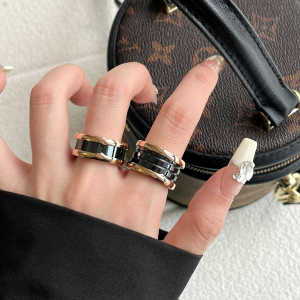 Non-Fading Titanium Steel Ceramic Ring Couple Style Mens Wide Version Rose Gold Color Wedding Band High Quality Luxury Feel