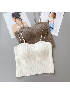 Áo Ba Lỗ Nữ Dài Vừa Phải Có Đệm Ngực Áo Ba Lỗ Không Dây Hở Lưng Thời Trang Thu Đông 2024 Áo Ba Lỗ Cổ Chữ V Thường Ngày