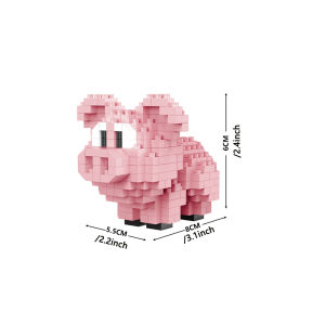 Knew Built Cute Pink Smile Pig Micro Mini Building Blocks Toy - Bringer of Good Mood and Fortune Bricks Deco at Home Office