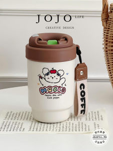 Jojos L. PD Wear Stainless Steel Straw Cup Insulated Portable Thermos High Aesthetic Value Cute Style round Cylinder Shape