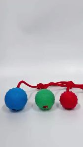 Indestructible Dog Ball Pet Training Dog Toy Puppy Tug Balls Toys Pet Chew Toys Solid Rubber Balls with Rope Pet Toy