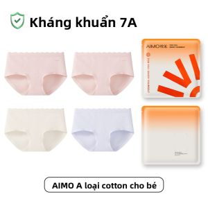 Quần lót tam giác AIMO cho nữ vải cotton mỏng không đường may kiểu cạp vừa kháng khuẩn