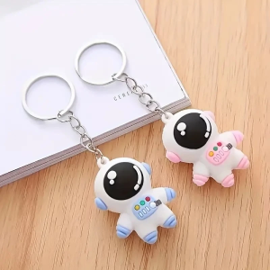 Cute Cartoon Astronaut Keychain Accessory Space Man Figurine Anti-Lost Handbag Hanging Ornament Office School Supplies