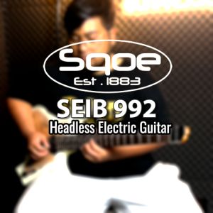 SQOE SEIB992 Headless Burl Maple Mahogany HH Electric Guitar ( SEIB-992 / SE-IE992 / SEIE )