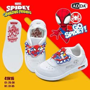 Adda💖รองเท้าผ้าใบพละขาวเด็กอนุบาลชายลายSpiderman 💥รุ่น 41N16 ไซส์ 25-35