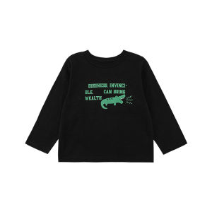 Breathable Cotton Long Sleeve T-Shirt for Boys Spring 2024 New Arrival Japanese Style Loose Fit Cute Animal Print Top