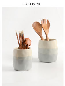 Creative Personalized Ceramic Storage Jar Kitchen Dining Utensils Organizer Oakliving Home Use Ins Style Pot Spoon Bucket