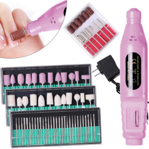 6 In 1 Electric Nail Drill Set Portable Nail Grooming Tool Includes Drill Bits Power Cord Suitable for Nail Filing and Buffing