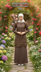 Baju Kurung Modern Maira Full Lace Raya 2026 Size S - 2XL
