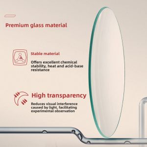 Thickened Lab Glass Petri Dish with Arc Design Transparent Evaporation Crystalization Dish Cover for Baking in Laboratory