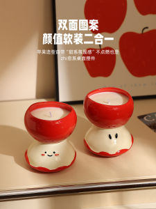 Adorable Apple Aromatherapy Candle Cup Decoration Creative High-End Feeling Christmas Gift Peaceful Night Aromatic Candleholder