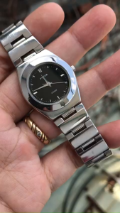 đồng hồ nữ si Nhật Wica Citizen mặt đen size 25mm dây vỏ thép độ mới cao (2hand)