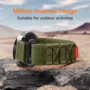 สายผ้าไนลอนสำหรับ Samsung Galaxy Watch 6/5/4/6 Classic/5 Pro/4 Classic/Actice 2 Men Amazfit Outdoor Watchband 20Mm นาฬิกา Huawei 22มม. GT 5 4 Pro 48มม./4/3/2 46มม. สายยืดกีฬาทนทาน