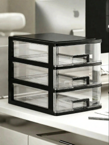 AMU·PIGGY | Transparent Desk Drawer-Style A4 File Organizer