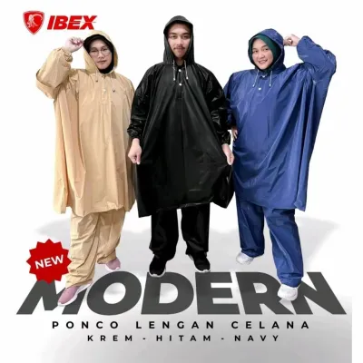 Ibex Jas Hujan Ponco Lengan Celana Modern