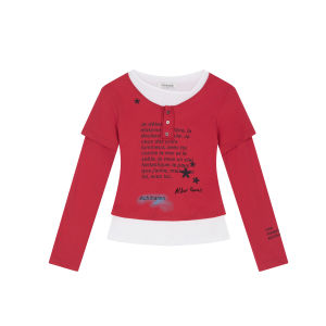 Achihara Long Sleeve Letter Print T-Shirt Womens Spring Summer Autumn Base Layer Top Sun Protection Inner And Outer Wear