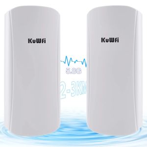 other | KuWFi CPE452 5GHz 802.11ac Outdoor Bridge – 450Mbps 12dBi Antenna Point-to-Multipoint 24V PoE IP65 Weatherproof