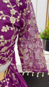 [PRE-ORDER] Semistitched Faux Georgette With Heavy Embroidery Sequence Lengha (10-15days delivery)