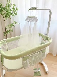 Solid Wood Framed Baby Bassinet Bedside Crib Bedside Sleeper Adjustable Portable Bed for InfantBaby Newborn Must Have Bed