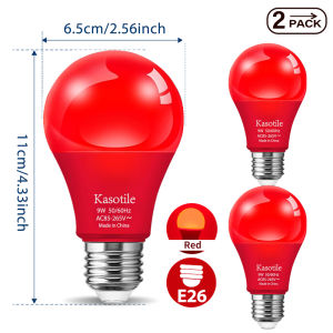 Kasotile 2Pack LED Colour Bulb E26 E27 9W Energy Saving Light for Wedding Home Party Stage Decoration 7 Colors