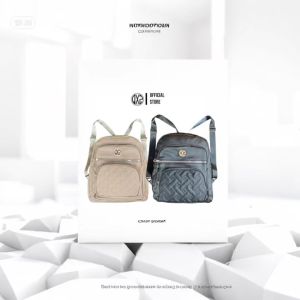 QXZ94 Tas Ransel Wanita Sekolah Backpack Import Anti Air Cocoli Hitam QTRW01