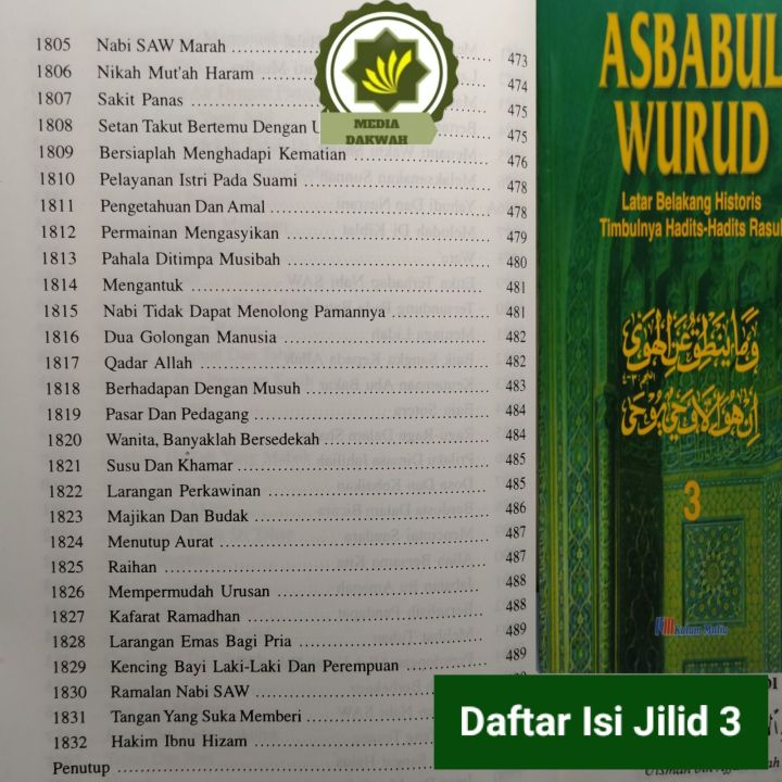 Buku Paket Lengkap ASBABUL WURUD Sc Jilid 1 2 3 Latar Belakang Historis ...