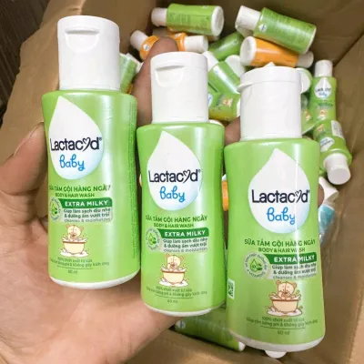 Set 5 chai Sữa tắm gội ngừa rôm sảy cho bé Lactacyd 60ml