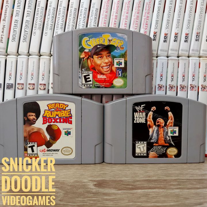 Nintendo 64 Games: Cyber Tiger•Ready Rumble Boxing•WF Warzone US