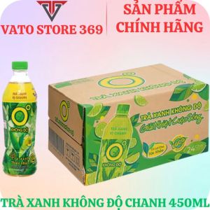 Trà xanh vị chanh KHÔNG ĐỘ chai 450ml