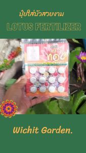 ปุ๋ยบัว ตราบัวทอง ขนาด 60 กรัม (12 เม็ด) สูตร 9-23-30 (N-P-K) ปุ๋ยใส่ไม้น้ํา ปุ๋ยใส่บัว ปุ๋ยเร่งสีดอกบัว สดใสกลีบดอกบัวแข็งแรง