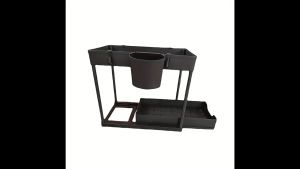 Pull-out double sink storage rack Multi-functional kitchen storage rack Bathroom counter storage rack