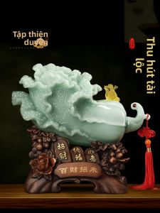 JUSHANYUAN | Prosperity Attracting Jade Cabbage Ornament