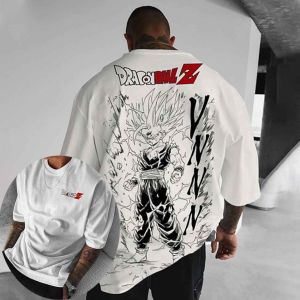 Bandai | Summer Mens T Shirts Dragon Ball Majin Print Graphic Short Sleeve Tee Cotton Casual Oversized Streetwear Y2k Tops Anime Cosplay