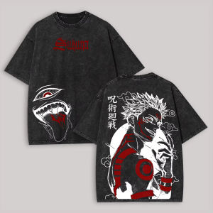Bandai | Sukuna Tattoo T Shirt Jujutsu Kaisen Men Vintage Acid Wash King of Curses Ryomen Anime Graphic Streetwear Breathable Tees 2026