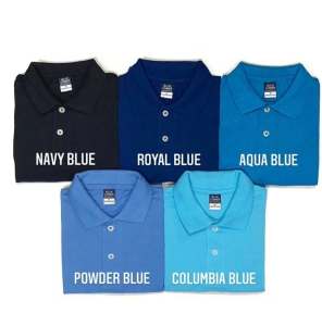 Blue Corner Mens Polo Shirt Plain color navy blue Royal blue aqua blue powder blue columbia blue sizes Xs-s-m-L-Xl-2xl