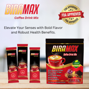 Biramax Coffee Drink Mix 210g Trans Fat Free Low Sugar Boosts Energy and Focus Supports Daily Vitality