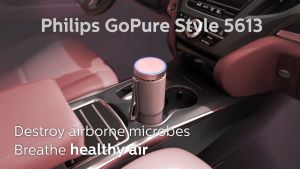 Máy khử mùi lọc không khí dạng cốc trên xe ô tô Philips GP5602 dây nguồn USB Type-C - Hàng Chính Hãng