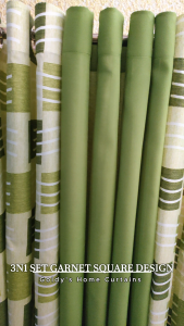 Golden55 Curtains - Garnet square Design - 3N1 SET OR 5N1 SET CURTAIN / PER PIECE - 5FT/6FT/7FT - Kritona/katrina fabric