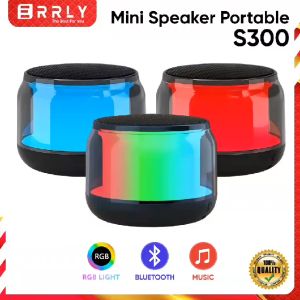 MINI Speaker Bluetooth Portabel S300 Stereo Speaker Wireless Transparan With Lampu Led RGB 7 Mode
