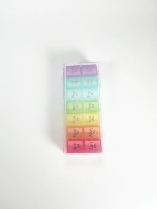 1 Pcs New AM PM Weekly Pill Organizer 2 Times A Day Daily Pill Box Case 7 Day Medicine Holder for Vitamin/Fish Oil/Supplements