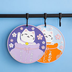 Thickened Heat Resistant Cat Cartoon Coaster Japanese Style Dining Mat Non-Slip Heat Insulation Pad for Pot And Cup Decoration