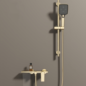 American Style Bathroom Faucet Full Copper Body No Top Spray Shower Head Set Hanging Wall Mounted Single Handle Double Control